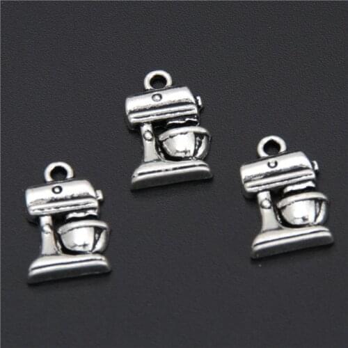 20pcs Silver Color Kitchen Appliance Charms Blender Pendant Beads Bakery Jewelry Craft Supplies&Tools 17x10mm A2909