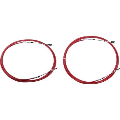 2x Universal Throttle Control Cable Red for Marine Boat Motor Outboard 10FT