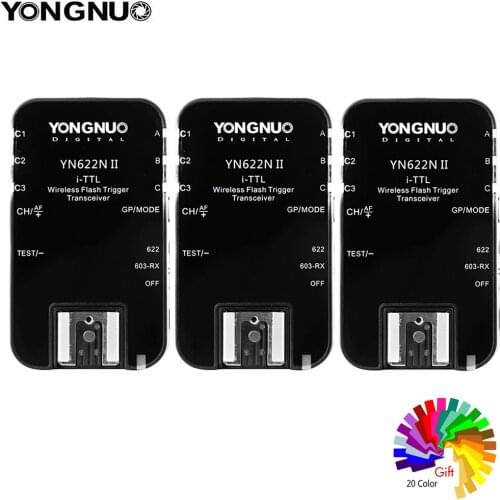 3pcs Yongnuo YN-622N II Wireless i-TTL HSS 1/8000s Flash Trigger for Nikon D7500 D7200 D7100 D5600 D810 D800 D5 D4 D750 D610 Z7