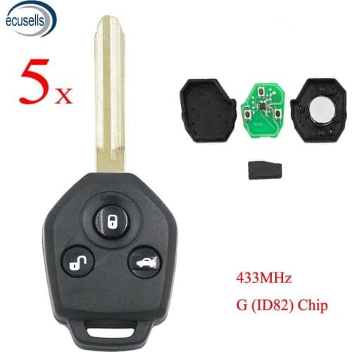 5PCS/LOT, 3 Buttons KEY KEYLESS ENTRY REMOTE FOB for SUBARU XV 2012-2015 Year with "G" CHIP 433mhz