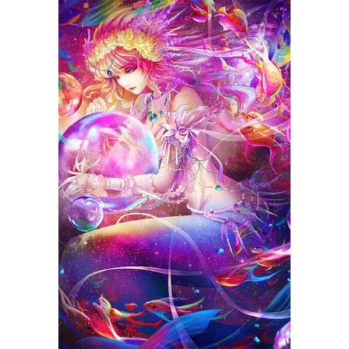 5D DIY Square/Round Diamond Mermaid Cross Stitch Diamond Embroidery Needlework home Decoration J0070