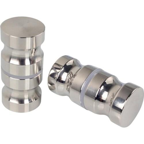 Aluminum Door Handle 1.18" Dia Single Glass Door Knob Bathroom Shower Cabinet Handle w/ Screw Home Hardware