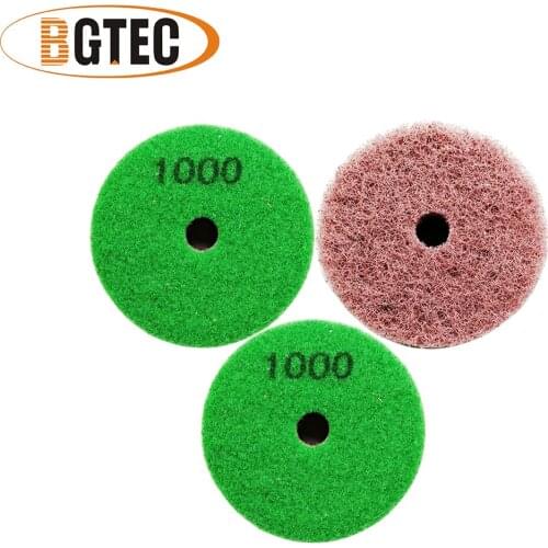 BGTEC 3pcs/Set 80mm Sponge Diamond Polishing Pads Dia 3 inch Sanding Disc For Softer Stones Marble Sandstone