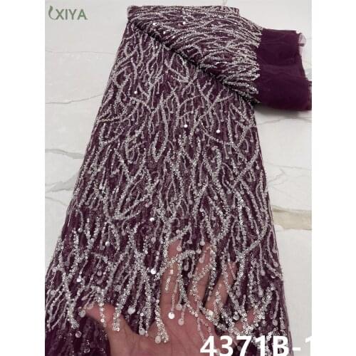 Sequins Bridal Beaded Lace Fabric Latest Design French African Mesh Tulle Laces Fabrics High Quality Nigerian Net Lace APW4371B