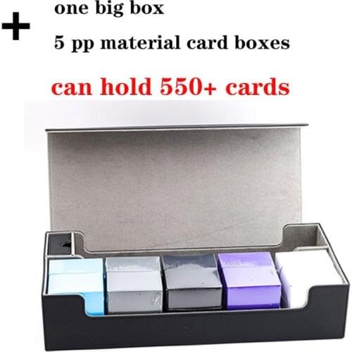 Large Black Card Case Deck Box Storage Box With 5 Small boxes For Board Game Cards MTG/TCG/PKM/PTCG Yugioh Can Hold 550+ Cards
