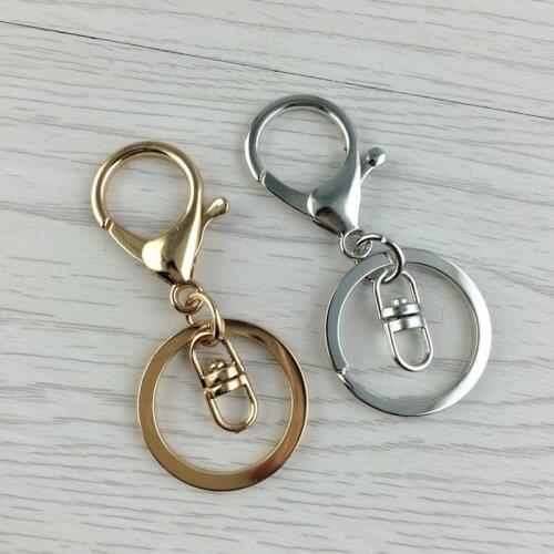 Keychains Key Chains Jewelry Findings & Components Gold Silver Plated Lobster Clasp Keyring Making Supplies F20173988