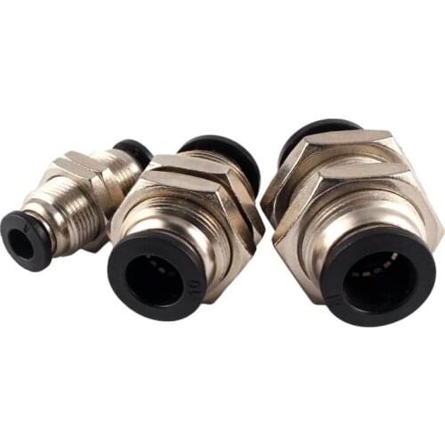 Black Pneumatic Fitting Pipe Connector Tube Air Quick Fittings Water Push In Hose Couping PM 4mm 6mm 8mm 10mm 12mm