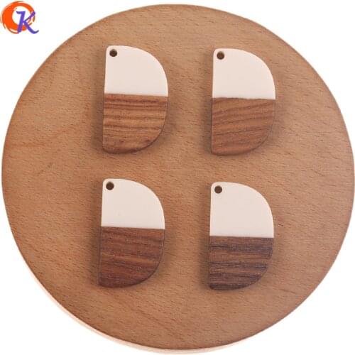Cordial Design 100Pcs 18*30MM Jewelry Accessories/DIY Earrings Making/Wood & Resin/Semicircle Shape/Hand Made/Earring Findings