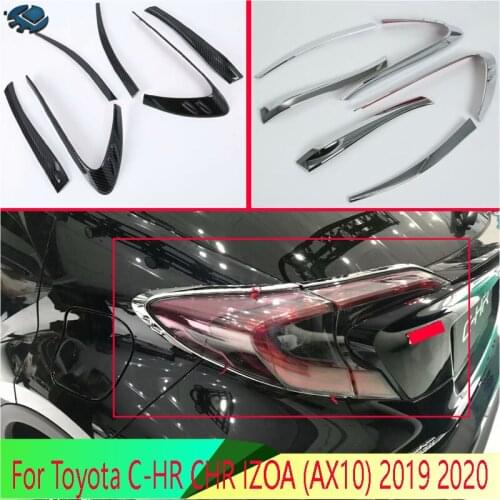 For Toyota C-HR CHR IZOA (AX10) 2019 2020 Car Accessories ABS Chrome Rear Tail Light Lamp Strip Cover Trim Exterior Decoration