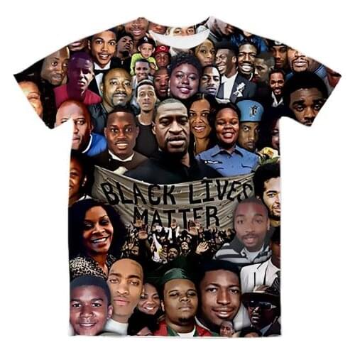 REAL American US SIZE black lives matter collage sublimation Printing T-Shirt Plus size 3xl 4XL 5XL 6XL