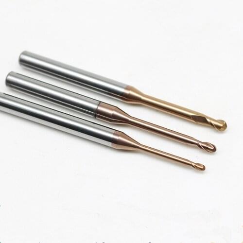 Good quality HRC60 CNC carbide ball milling cutter long neck cutting long neck End mill deep milling cutter round cutters