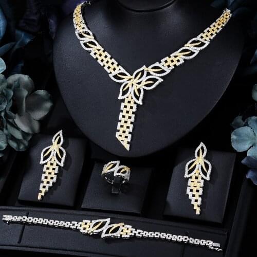 GODKI 3 Layer Princess Necklace Earring Set Jewelry Set For Women Wedding Luxury Full Cubic Zircon Dubai Bridal jewelry Set 2022