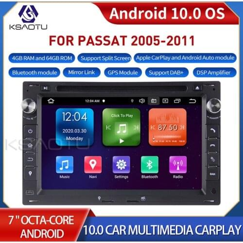KSAOTU 7086 7" 8-Core Android 10.0 Car Stereo Carplay DSP DAB+ GPS WiFi USB DVB-T 4G TPMS Canbus OBD2 For VW PASSAT