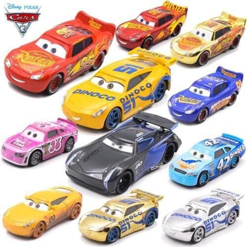 Disney Pixar Cars 3 Lightning McQueen Car Figures Mater Vehicle Jackson Storm Ramirez 1:55 Diecast Metal Alloy Model Toys Gift