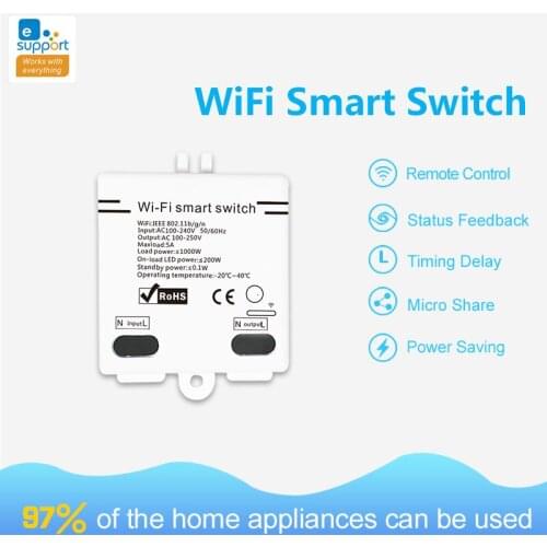 EWelink Wifi Smart Home Switch Module Wireless Remote Control Timing Function 100-250V SmartLife DIY Breaker For Echo Goole Home