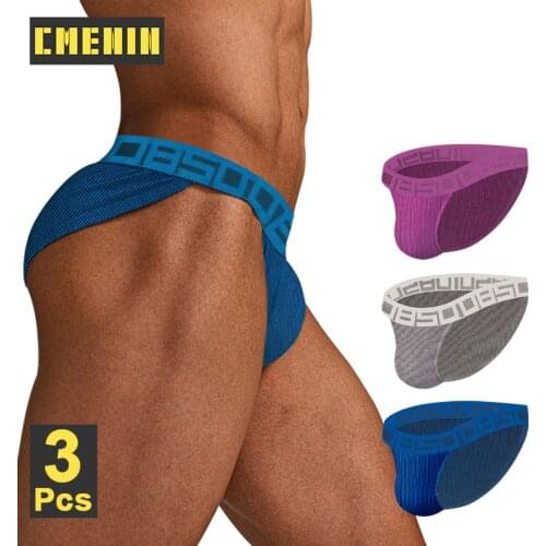 CMENIN 3Pcs 2021 Cotton Gay Sexy Men Underwear Mens Briefs Comfortable Calzoncillos Hombre Man Panties Jockstrap Gaysex BS3125