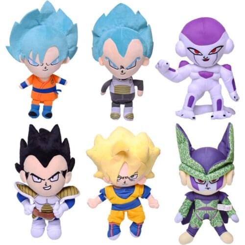 30CM Dragon Ball Plush Toy Super Saiyan Son Goku Vegeta Frieza Son Gohan Soft Stuffed Plush Doll Toy Kids Christmas Gift