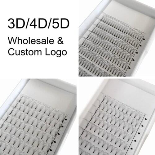 Wholesale Premade Fans Eyelashes Extension Custom Private Labels Free Design 3D 4D 5D Individual Eyelash Faux Mink Lashes