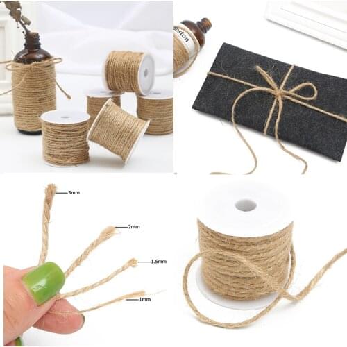 Natural Burlap Hessian Jute Twine Cord Hemp Rope String Gift Packing Strings Christmas Event & Party Supplies