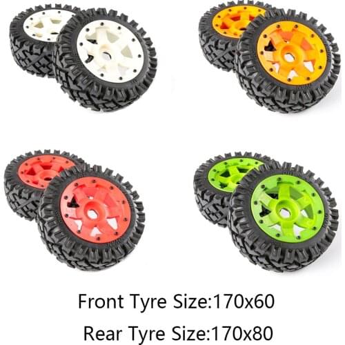 Nylon All Terrain Front or Rear Wheel Tire Kits with Wheel Hub Kit Fit for 1/5 HPI ROVAN ROFUN KM GTB TS BAJA 5B