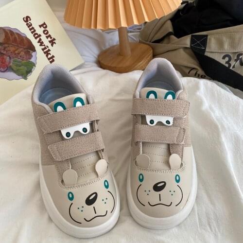 2021 spring and autumn new womens sports shoes fashion Japanese cute novelty pattern platform casual single shoes college style