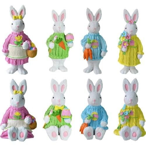 Easter Bunny Tabletop Ornament Exquisite Mini Doll Decoration Atmosphere Ornament Exquisite Bunny Doll Gift For Children