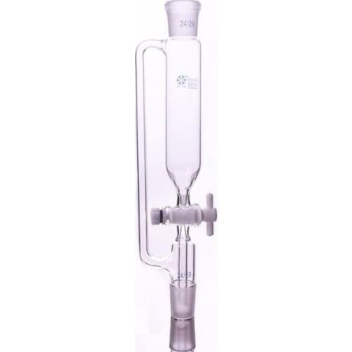 Separatory funnel constant pressure cylindrical shape,standard ground mouth.Capacity 50ml,Joint 24/29+24/29,PTFE switch valve
