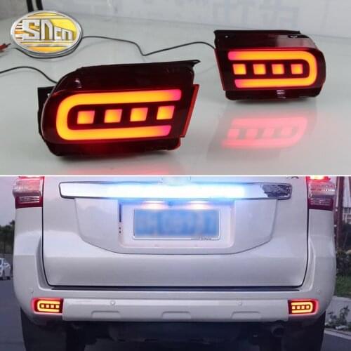 3-in-1 Functions LED Reflector Lamp Rear Fog Lamp Bumper Brake Light Dynamic Turn Signal For Toyota Prado 150 FJ150 2009 - 2020