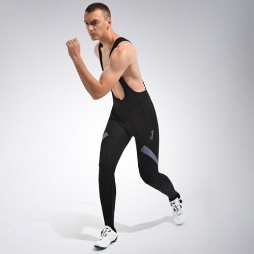 Santic Warm Cycling Bib Trousers Winter Thermal Mountain Bike Pants Bicycle Tights Coolmax 5D Gel Pad Cycling Bib Pants