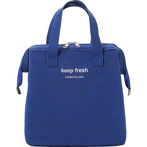 Large Capacity Lunch Bag Heat Insulation Oxford Cloth External Pocket Waterproof Lunch Pouch for Home