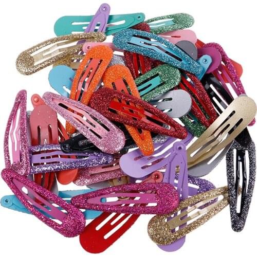 10pcs/lot Fashion Hair Clips Snap Glitter Hairpins Women Hair Barrette Metal Claw Clip Cute Kids Hairgrip Girl Hair Accessories