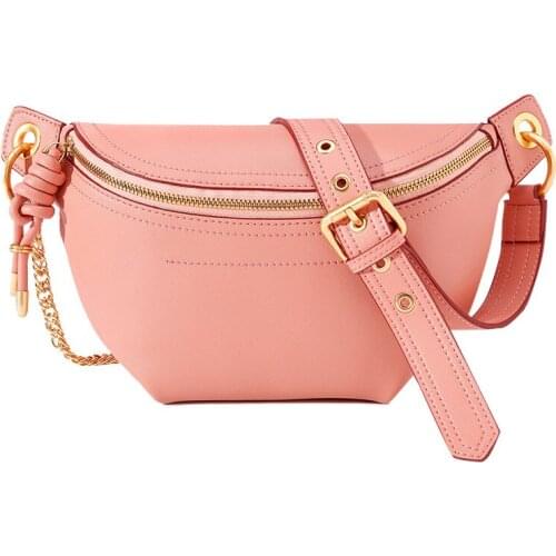 Genuine Leather Women Waist Bag Brand Designer Fanny Pack Women Leather Chest Bag Small Zipper Women Bags Phone Purse