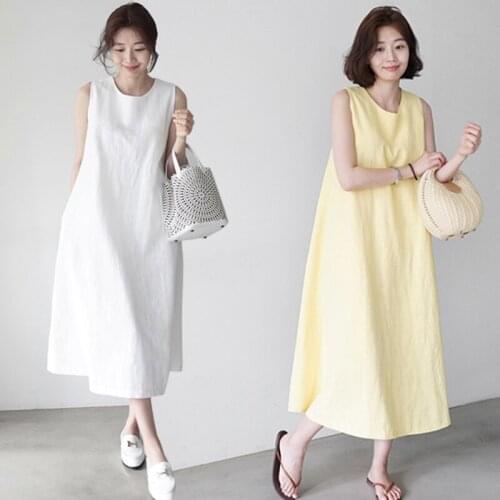 New 2021 Autumn European Style Cotton Shirt Women Dress Sleeveless Elegant Casual Sexy OL Female Solid Dresses Vestido Clothes