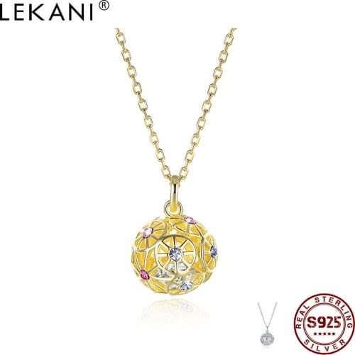 LEKANI Womens Necklace Round Fashion Design Choker Necklace 925 Sterling Silver Jewelry Hot Sale Luxury Brand Wedding Gifts