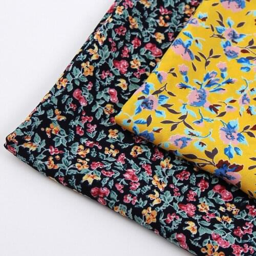 100%polyester New Small Floral Chiffon Fabric Printed Cloth DIY chiffon fabric for sewing woman dress Handmade quilting material