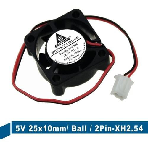 100Pcs lot Gdstime DC 5V 2Pin 25mm x 10mm 2510B Mini Ball Bearing Brushless PC Computer CPU Cooler Cooling Fan