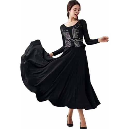 2021 Standard Ballroom Dance Dresses Women Dance Costumes Elegant Waltz Dancing Skirt Adult Ballroom Competition Dance Dress Sui