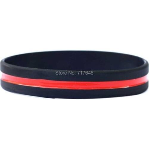 30pcs Thin Red Line wristband silicone bracelets free shipping by ePacket A