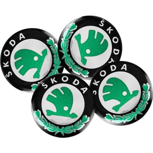 5pcs 14mm Aluminium Metal Car Styling Remote Key Stickers For Skoda Octavia Rapid Fabia Kodiaq Karoq Superb Kamiq Scala