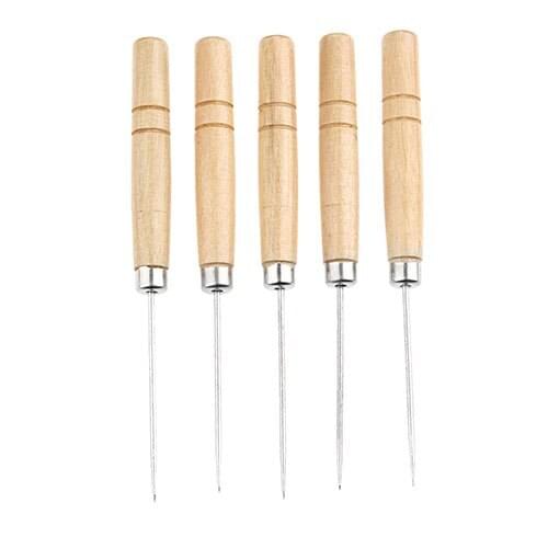 5Pcs 140mm Leather Stitching Sewing Awl Repair Tool Sewing Punch Hole Hook Awl Leather DIY Handmade Leather Craft Tool