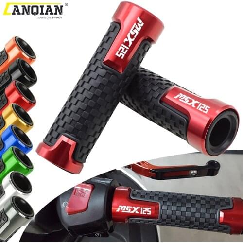 7/8" 22mm Motorcycle Parts CNC Aluminum Rubber Handlebar Grips Hand Bar Grip For Honda GROM MSX125 MSX 125 2014 2015 2016 2017