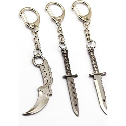 Accessory Game Counter Strike Cs Go Keychain Weapon Karambit Pendnats 3 Style Sword Weapon Keyring