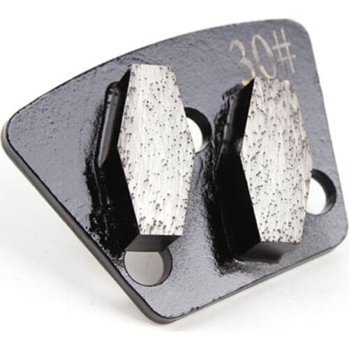 KT06 Trapezoid Diamond Grinding Shoes Concrete Floor Polishing Disc with Double Bar Segment 3 hole M6 Thread 9 Pieces One Set