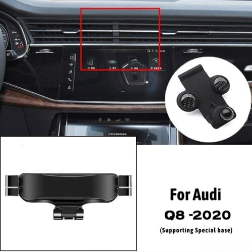 Car Mobile Phone Holder For Audi Q8 4MN 2018 2019 2020 Air Outlet Clip Mounts Stand GPS Gravity Navigation Bracket Accessories