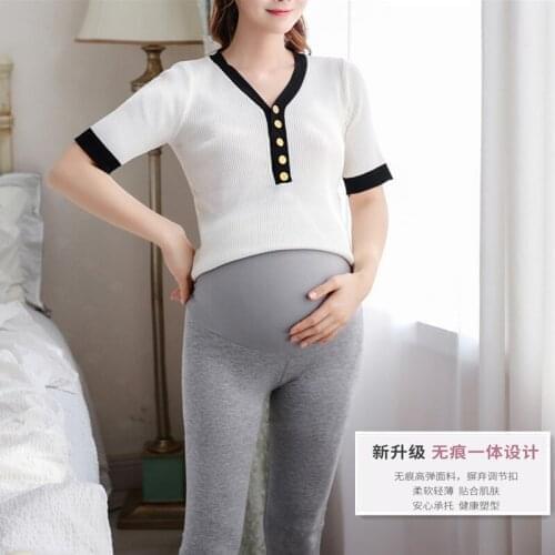 Pregnant Women Pants Modal Trousers 2020 Spring and Summer Autumn Thin Seamless High-waisted Abdominal Support Outer Wear Pregna