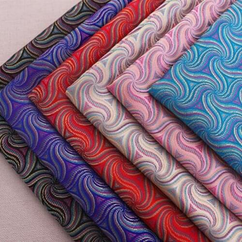 C1041 Pink/Blue/Black/Red/White Spiral Shape Brocade Jacquard Fabric Silky Clothing/Home Textiles/Polyester DIY Sewing Materials