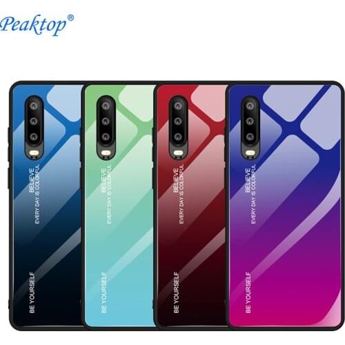 Tempered Glass Case For Huawei P20 Lite P30 Mate 10 Pro Mate 20 Lite P Smart Honor 10 9 Luxury Aurora Colorful Cell Phone Cover