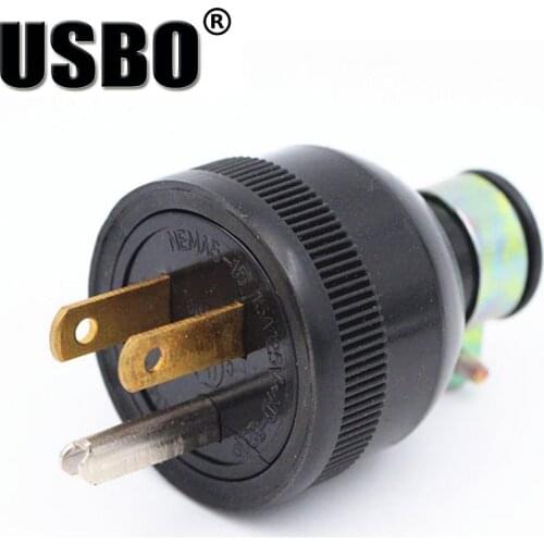 Supply Black American plug 15A / 125V NEMA 5-15P US 3 Pin In-Line industry power plug Type-B