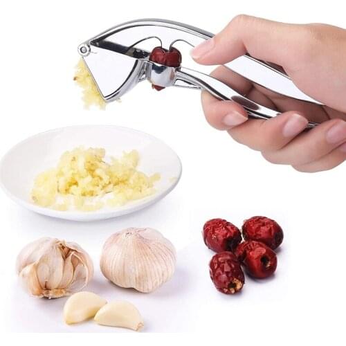 Garlic Press Zinc Alloy, Garlic Mincer Rust Proof Garlic Crush Date Pits Remover Garlic Press, Dishwasher Safe