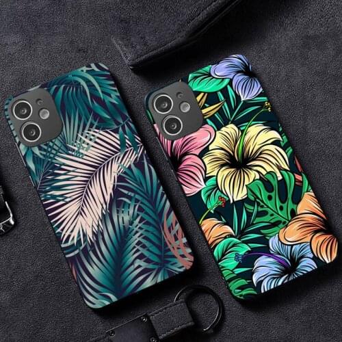 Floral Botanic Banana leaves Phone Case for iPhone 12 11 mini pro XS MAX XR 8 7 6 6S Plus X 5S SE 2020
